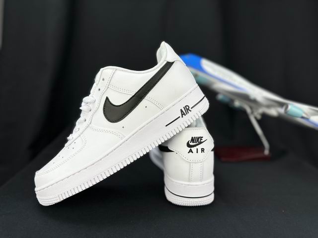 Cheap Nike Air Force 1 White Black Shoes Men and Women-6 - Click Image to Close